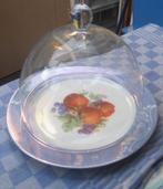 glazen stolp/ stolp met onderbord porselein, Ophalen of Verzenden, Zo goed als nieuw