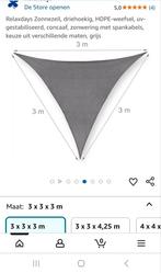 Grijs schaduwdoek 3x3x3 driehoek nieuw, Ophalen, Nieuw, Parasolvoet