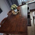 Teakhouten tafel 160x90 met lades, Ophalen, Gebruikt, Landelijk