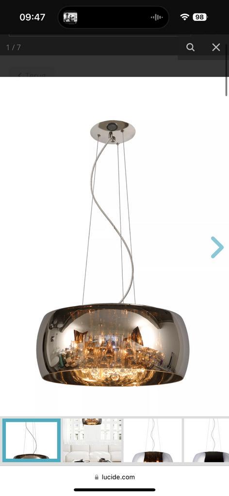 Lucide Pearl 50cm Hanglamp CHROOM, Huis en Inrichting, Lampen | Hanglampen, Gebruikt, Ophalen of Verzenden