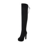 suede stiletto over de knie laarzen, Hoge laarzen, Zwart, Ophalen of Verzenden, Zo goed als nieuw