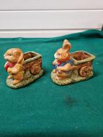 bloempotje met konijn twee stuks, Ophalen of Verzenden