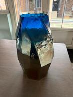 Pols Potten Graphic Luster Vaas - Groot, Blauw, Ophalen of Verzenden, Minder dan 50 cm, Glas