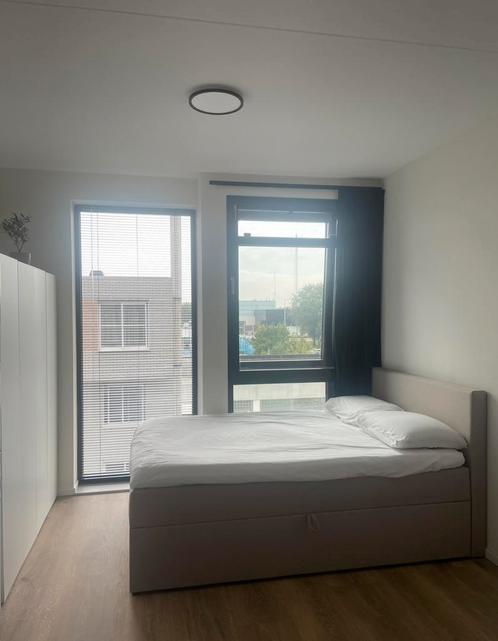 Complete boxspring beige 140x200 cm met opbergruimte, Huis en Inrichting, Slaapkamer | Bedden, Zo goed als nieuw, Tweepersoons