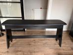 Zwarte orgelbank met handgemaakte hoes, Ophalen, Overige materialen, Gebruikt, 100 tot 150 cm