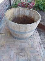 Eikenhouten wijnvat/ plantenbak, Ophalen, Minder dan 60 cm, Rond, 30 tot 60 cm
