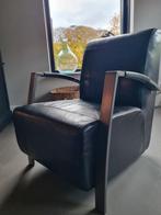 Stoere Zwart leren fauteuil - zo goed als nieuw! Nu 129,- €., Huis en Inrichting, Fauteuils, 75 tot 100 cm, Ophalen of Verzenden