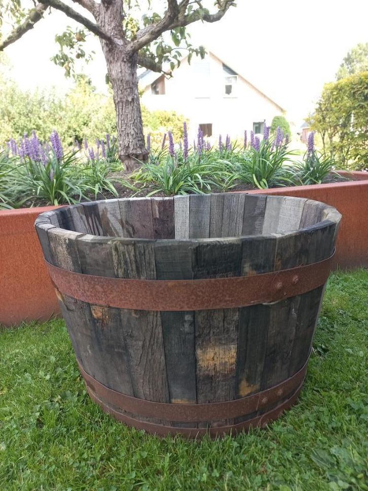 Houten Vaten Bloembak Inhoud 75 liter Aanbieding! Op=Op, Tuin en Terras, Bloembakken en Plantenbakken, Nieuw, Hout, Balkon, Tuin