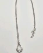 Vintage Zilveren Ketting met Hanger, Gebruikt, Verzenden, Met kristal, Zilver