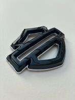 Harley Davidson logo Tank Embleem zwart zilver, Ophalen of Verzenden