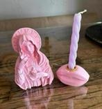 Handmade roze Maria beeld en lip kandelaar NIEUW, Ophalen of Verzenden, Nieuw