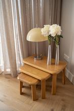 vintage houten mimiset bijzettafels, Ophalen, Minder dan 45 cm, Minder dan 55 cm, Zo goed als nieuw