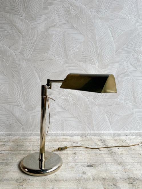 Vintage messing tafellamp / leeslamp, Huis en Inrichting, Lampen | Tafellampen, Minder dan 50 cm, Ophalen of Verzenden