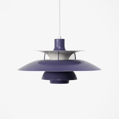 Vintage Louis Poulsen PH5 hanglamp in paars, Huis en Inrichting, Lampen | Hanglampen, Gebruikt, Minder dan 50 cm, Metaal, Overige materialen