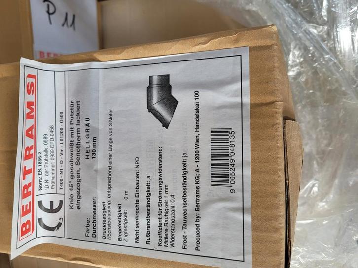 Kachelpijp bocht 90 graden 130 mm veegluik, Huis en Inrichting, Kachels, Nieuw, Houtkachel, Hout, Ophalen of Verzenden