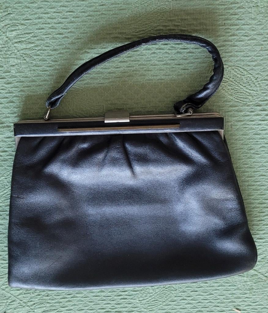 Tas vintage, Sieraden, Tassen en Uiterlijk, Tassen | Damestassen, Ophalen of Verzenden, Gebruikt, Zwart, Handtas