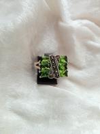Mooie Zilveren Art Deco Ring met Peridot en Markesietjes, Sieraden, Tassen en Uiterlijk, Antieke sieraden, Verzenden, Zilver, Ring