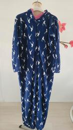 Blauwe onesie met rendieren - Maat M/l, Onbekend, Ophalen of Verzenden, Zo goed als nieuw