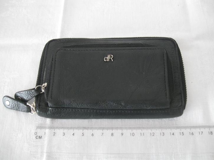 De Rooy Rooij dR zwart leren portemonnee als nieuw, Sieraden, Tassen en Uiterlijk, Portemonnees, Zo goed als nieuw, Zwart, Leer