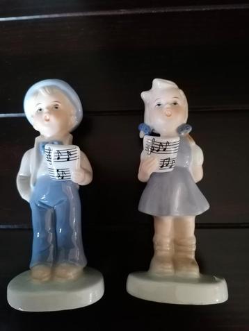 Vintage Porseleinen Beeldjes - Jongen & Meisje beschikbaar voor biedingen