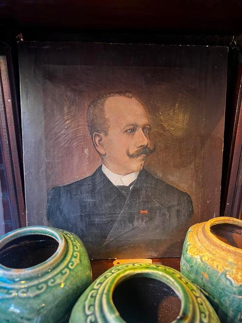 Antiek/Brocante portretje van een heer, Antiek en Kunst, Kunst | Schilderijen | Klassiek, Ophalen of Verzenden