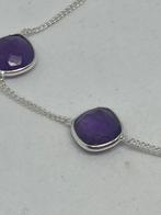Zilveren armband met echte amethist, Ophalen, B, Paars, Nieuw