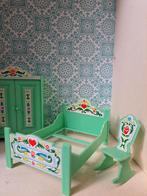 Retro vintage Jean W. Germany poppenhuis meubels slaapkamer, Ophalen of Verzenden, Gebruikt, Poppenhuis