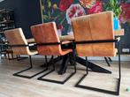 Knappe lederen stoelen. 10 euro per stuk! Bijna gratis, Ophalen, Zwart, Leer, Zo goed als nieuw