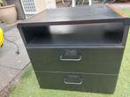 Zwart opbergkastje met leuk bruin accent aangeboden, Huis en Inrichting, Kasten | Ladekasten, Ophalen, Minder dan 50 cm, 1 of 2 laden
