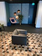 Zwarte leren fauteuil, Ophalen, Gebruikt, Minder dan 75 cm, Leer