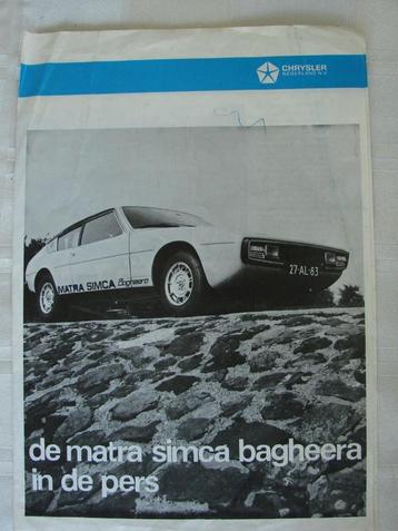 folder Matra Simca Bagheera in de Pers beschikbaar voor biedingen
