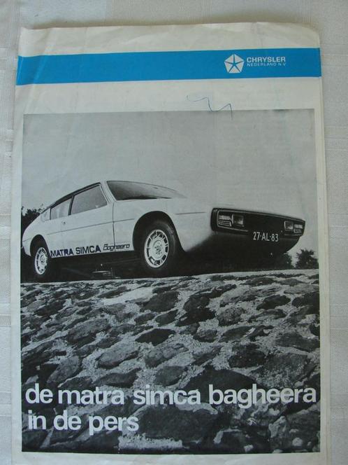 folder Matra Simca Bagheera in de Pers, Boeken, Auto's | Folders en Tijdschriften, Gelezen, Overige merken, Ophalen of Verzenden