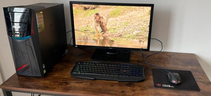 Gaming PC Asus G11CD + iiyama 24” monitor (compleet), Computers en Software, Desktop Pc's, Gebruikt, Met monitor, Gaming, Ophalen