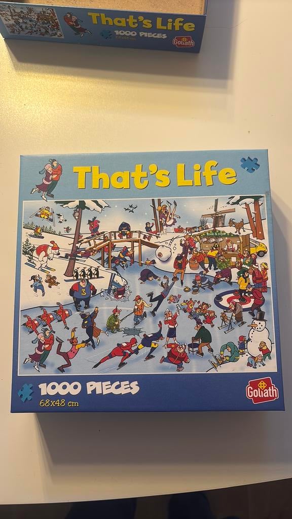 Thats life comic puzzel schaatsbaan, Hobby en Vrije tijd, Ophalen of Verzenden, 500 t/m 1500 stukjes, Zo goed als nieuw