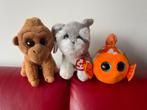 3 Ty Beanie Babies - Aap, Hond en Vis, Ophalen of Verzenden, Zo goed als nieuw