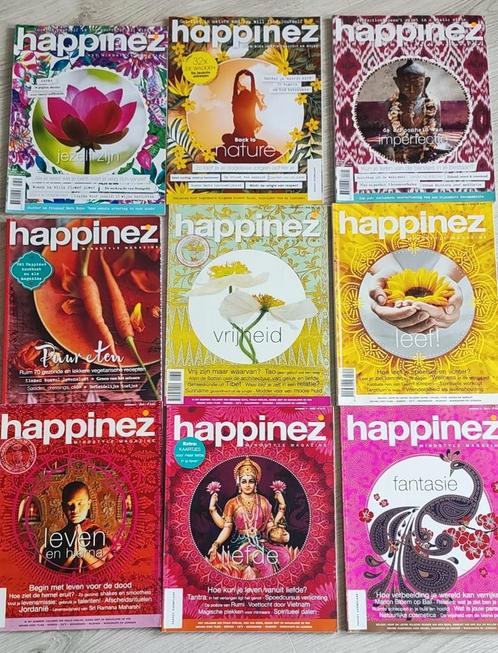 Set van 9 Happinez Magazines, Boeken, Tijdschriften en Kranten, Zo goed als nieuw, Glossy, Ophalen of Verzenden