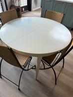 Ronde eettafel wit uitschuifbaar 110cm 157cm, Ophalen of Verzenden