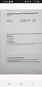 2 Tickets Spinvis presenteert we vieren het toch!, Twee personen, Overige soorten