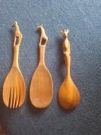Houten lepels met dieren handvat., Ophalen of Verzenden, Hout