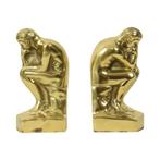Italiaanse Messing Boekensteunen De Denker Rodin Regina 18cm, Antiek en Kunst, Antiek | Koper en Brons, Ophalen of Verzenden, Koper