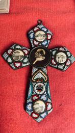 Antiek Kruisbeeld met Romeinse Afbeeldingen en Mozaïek, Ophalen of Verzenden
