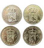 Nederland 10 Gulden goud 4 types, Setje, Koningin Wilhelmina, 10 gulden, Goud