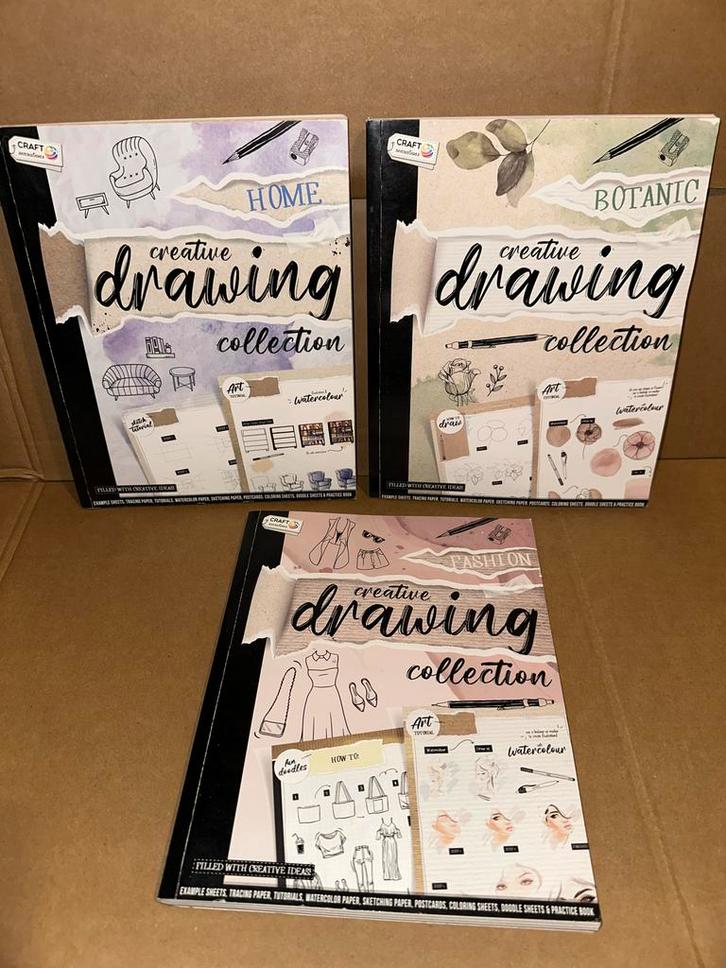 Creatieve Tekenboeken Collectie - Home, Botanic, Fashion, Hobby en Vrije tijd, Schilderen, Nieuw, Overige typen, Ophalen of Verzenden