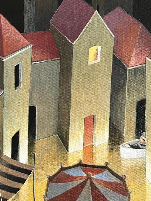 Michiel Schrijver, de rode deur, Antiek en Kunst, Kunst | Schilderijen | Klassiek, Ophalen