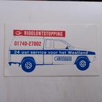 Leuke oude sticker.  RIOOLONTSTOPPING CHRISBA. Westland., Auto diversen, Ophalen of Verzenden