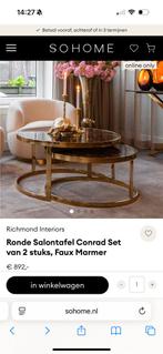 Richmond Marmer Ronde Salon tafel, Huis en Inrichting, Tafels | Salontafels, Ophalen, 50 tot 100 cm, Rond, 50 tot 100 cm