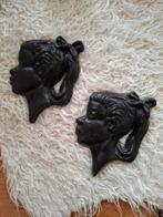 2  Retro mooie kinderkopjes meisje 13 cm, Antiek en Kunst, Ophalen of Verzenden