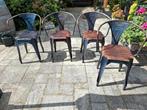 4 Stoere industriële stoeltjes.., Huis en Inrichting, Stoelen, Ophalen, Zo goed als nieuw, Twee