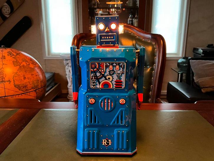 Bijzondere grote antieke R1 robot onbespeeld in doos, Antiek en Kunst, Antiek | Speelgoed, Ophalen of Verzenden