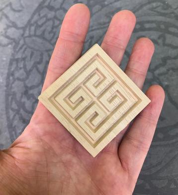 Chinees houtsnijwerk ornament applique vierkant  beschikbaar voor biedingen